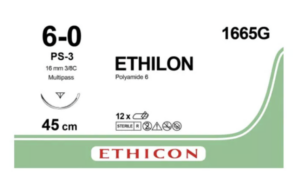 ETHILON PS3 3/8 6/0 45 CM / 12 SUTURE