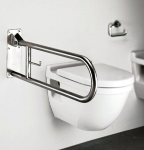 BARRE D'APPUI RAB. INOX + PORTE ROULEAU 70 CM