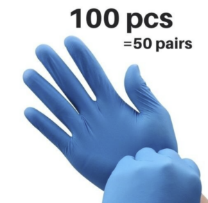GANTS NITRILE BLEU NON POUDRÉ