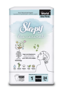 SLEEPY BIO NATURAL SERVIETTE NORMAL T1 + AILES / 24