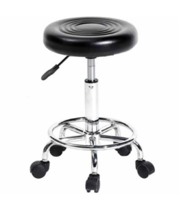 TABOURET GAZ 5 ROULETTES NOIR LOWANDER