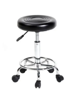 TABOURET GAZ 5 ROULETTES NOIR