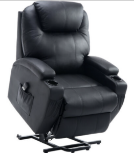 FAUTEUIL RELEVEUR LUXE LRE 27 PU NOIR 2 MOTEURS 130 KG